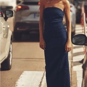 Zara Denim Strapless Dress